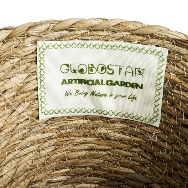 GloboStar® Artificial Garden PATMOS 20269 Διακοσμητικό Πλεκτό Καλάθι – Κασπώ Γλάστρα – Flower Pot Καφέ Φ20 x Υ15cm
