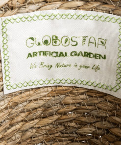 GloboStar® Artificial Garden PATMOS 20270 Διακοσμητικό Πλεκτό Καλάθι – Κασπώ Γλάστρα – Flower Pot Καφέ Φ22 x Υ17cm