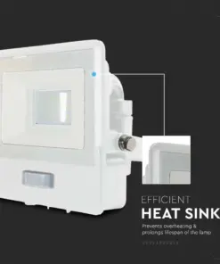 LED Προβολέας με Ανιχνευτή Κίνησης 20W V-TAC PRO Samsung Chip 100° 1510lm Λευκός IP65 Θερμό 3000K – 20271