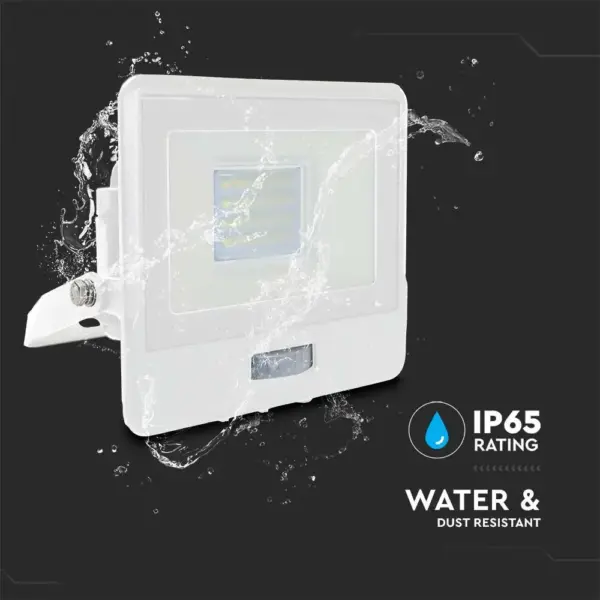 LED Προβολέας με Ανιχνευτή Κίνησης 20W V-TAC PRO Samsung Chip 100° 1510lm Λευκός IP65 Θερμό 3000K – 20271