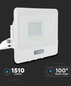 LED Προβολέας με Ανιχνευτή Κίνησης 20W V-TAC PRO Samsung Chip 100° 1510lm Λευκός IP65 Θερμό 3000K – 20271