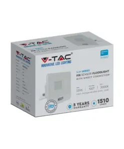 LED Προβολέας με Ανιχνευτή Κίνησης 20W V-TAC PRO Samsung Chip 100° 1510lm Λευκός IP65 Θερμό 3000K – 20271