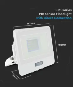 LED Προβολέας με Ανιχνευτή Κίνησης 20W V-TAC PRO Samsung Chip 100° 1510lm Λευκός IP65 Θερμό 3000K – 20271