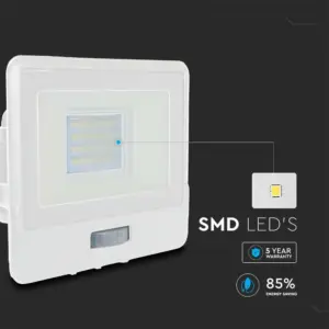 LED Προβολέας με Ανιχνευτή Κίνησης 20W V-TAC PRO Samsung Chip 100° 1510lm Λευκός IP65 Θερμό 3000K – 20271