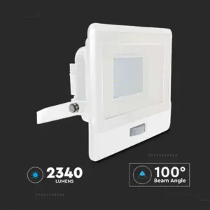 LED Προβολέας με Ανιχνευτή Κίνησης 30W V-TAC PRO Samsung Chip 100° 2340lm Λευκός IP65 Θερμό 3000K – 20274