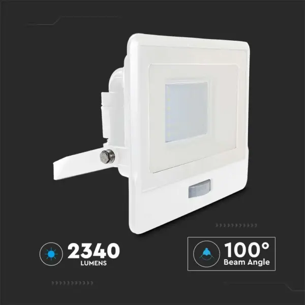 LED Προβολέας με Ανιχνευτή Κίνησης 30W V-TAC PRO Samsung Chip 100° 2340lm Λευκός IP65 Θερμό 3000K – 20274