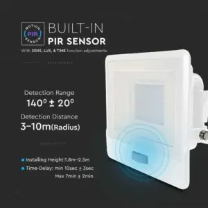 LED Προβολέας με Ανιχνευτή Κίνησης 30W V-TAC PRO Samsung Chip 100° 2340lm Λευκός IP65 Θερμό 3000K – 20274