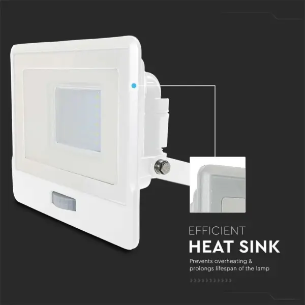 LED Προβολέας με Ανιχνευτή Κίνησης 30W V-TAC PRO Samsung Chip 100° 2340lm Λευκός IP65 Θερμό 3000K – 20274