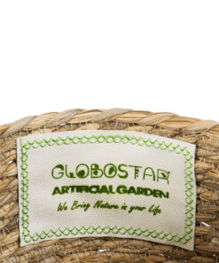 GloboStar® Artificial Garden PAROS 20275 Διακοσμητικό Πλεκτό Καλάθι – Κασπώ Γλάστρα – Flower Pot Μπεζ Φ19cm x Υ15cm