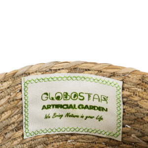 GloboStar® Artificial Garden PAROS 20275 Διακοσμητικό Πλεκτό Καλάθι – Κασπώ Γλάστρα – Flower Pot Μπεζ Φ19cm x Υ15cm