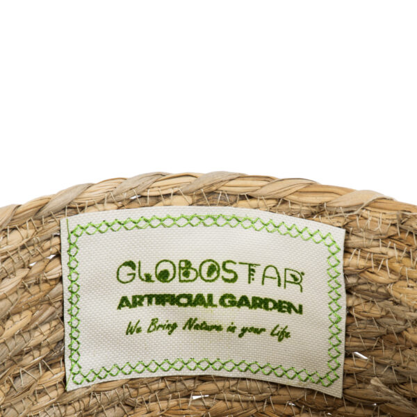 GloboStar® Artificial Garden PAROS 20275 Διακοσμητικό Πλεκτό Καλάθι – Κασπώ Γλάστρα – Flower Pot Μπεζ Φ19cm x Υ15cm