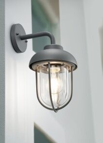Φωτιστικό Τοίχου Trio Lighting E27 Ανθρακί Αλουμίνιο IP44 202760142