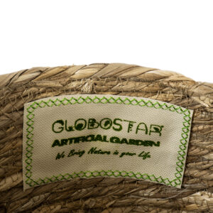 GloboStar® Artificial Garden PAROS 20276 Διακοσμητικό Πλεκτό Καλάθι – Κασπώ Γλάστρα – Flower Pot Μπεζ Φ24cm x Υ19cm