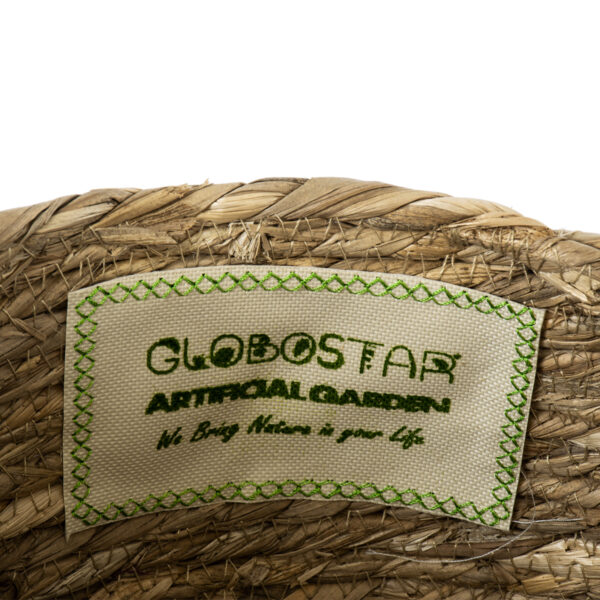 GloboStar® Artificial Garden PAROS 20276 Διακοσμητικό Πλεκτό Καλάθι – Κασπώ Γλάστρα – Flower Pot Μπεζ Φ24cm x Υ19cm