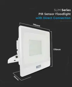 LED Προβολέας με Ανιχνευτή Κίνησης 50W V-TAC PRO Samsung Chip 100° 4000lm Λευκός IP65 Ψυχρό 6500K – 20279