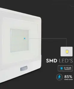 LED Προβολέας με Ανιχνευτή Κίνησης 50W V-TAC PRO Samsung Chip 100° 4000lm Λευκός IP65 Ψυχρό 6500K – 20279