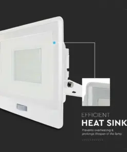 LED Προβολέας με Ανιχνευτή Κίνησης 50W V-TAC PRO Samsung Chip 100° 4000lm Λευκός IP65 Ψυχρό 6500K – 20279