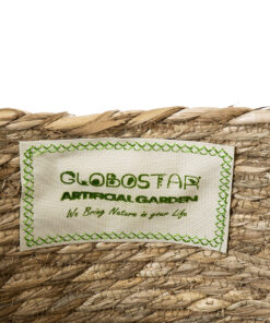 GloboStar® Artificial Garden PAROS 20277 Διακοσμητικό Πλεκτό Καλάθι – Κασπώ Γλάστρα – Flower Pot Μπεζ Φ29cm x Υ25cm