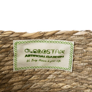 GloboStar® Artificial Garden PAROS 20277 Διακοσμητικό Πλεκτό Καλάθι – Κασπώ Γλάστρα – Flower Pot Μπεζ Φ29cm x Υ25cm