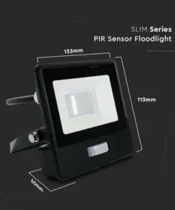 LED Προβολέας με Ανιχνευτή Κίνησης 10W V-TAC PRO Samsung Chip 100° 735lm Μαύρος IP65 Θερμό 3000K – 20280