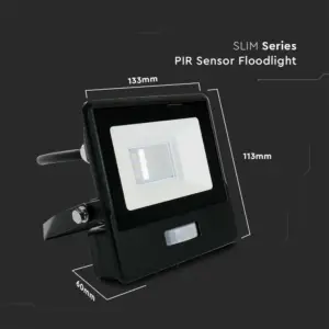 LED Προβολέας με Ανιχνευτή Κίνησης 10W V-TAC PRO Samsung Chip 100° 735lm Μαύρος IP65 Θερμό 3000K – 20280