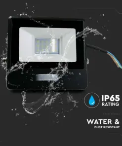 LED Προβολέας με Ανιχνευτή Κίνησης 10W V-TAC PRO Samsung Chip 100° 735lm Μαύρος IP65 Θερμό 3000K – 20280