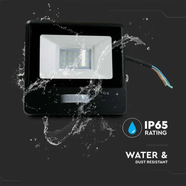LED Προβολέας με Ανιχνευτή Κίνησης 10W V-TAC PRO Samsung Chip 100° 735lm Μαύρος IP65 Θερμό 3000K – 20280