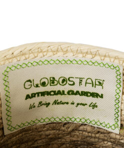 GloboStar® Artificial Garden MYKONOS 20280 Διακοσμητικό Πλεκτό Καλάθι – Κασπώ Γλάστρα – Flower Pot Μπεζ με Μακραμέ Φ25cm x Υ19cm