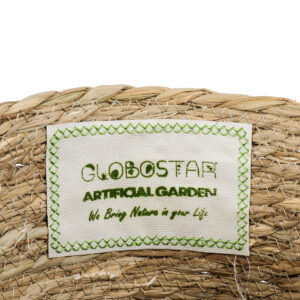 GloboStar® Artificial Garden SANTORINI 20285 Διακοσμητικό Πλεκτό Καλάθι – Κασπώ Γλάστρα – Flower Pot Μπεζ με Μακραμέ Φ25cm x Υ23cm