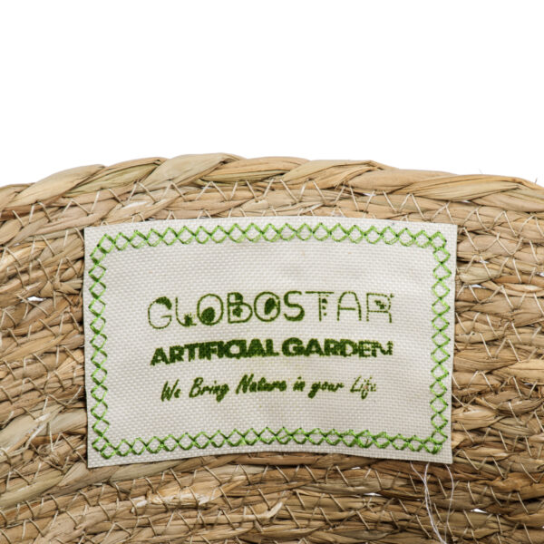 GloboStar® Artificial Garden SANTORINI 20285 Διακοσμητικό Πλεκτό Καλάθι – Κασπώ Γλάστρα – Flower Pot Μπεζ με Μακραμέ Φ25cm x Υ23cm