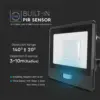 LED Προβολέας με Ανιχνευτή Κίνησης 1m Καλώδιο 30W V-TAC PRO Samsung Chip 100° 2340lm Μαύρος IP65 Θερμό 3000K – 20286