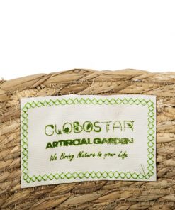 GloboStar® Artificial Garden SANTORINI 20286 Διακοσμητικό Πλεκτό Καλάθι – Κασπώ Γλάστρα – Flower Pot Μπεζ με Μακραμέ Φ31cm x Υ29cm