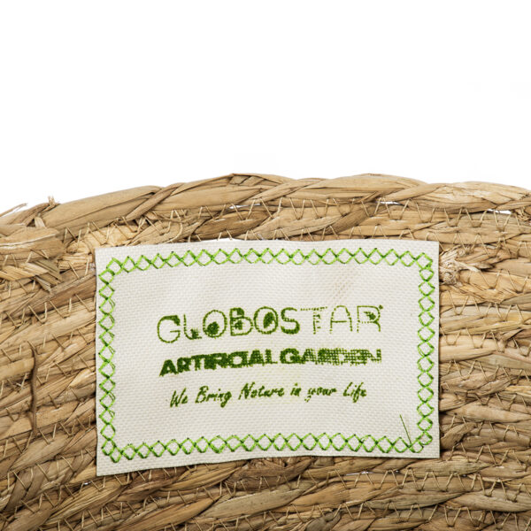 GloboStar® Artificial Garden SANTORINI 20286 Διακοσμητικό Πλεκτό Καλάθι – Κασπώ Γλάστρα – Flower Pot Μπεζ με Μακραμέ Φ31cm x Υ29cm