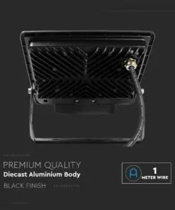 LED Προβολέας με Ανιχνευτή Κίνησης 50W V-TAC PRO Samsung Chip 100° 4000lm Μαύρος με 1m καλώδιο IP65 Θερμό 3000K – 20289