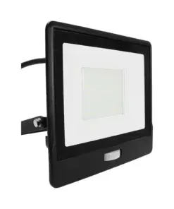 LED Προβολέας με Ανιχνευτή Κίνησης 50W V-TAC PRO Samsung Chip 100° 4000lm Μαύρος με 1m καλώδιο IP65 Θερμό 3000K – 20289