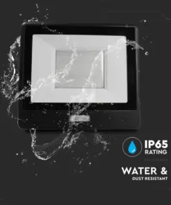 LED Προβολέας με Ανιχνευτή Κίνησης 50W V-TAC PRO Samsung Chip 100° 4000lm Μαύρος με 1m καλώδιο IP65 Θερμό 3000K – 20289