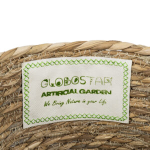GloboStar® Artificial Garden TINOS 20290 Διακοσμητικό Πλεκτό Καλάθι – Κασπώ Γλάστρα – Flower Pot Μπεζ Φ25cm x Υ20cm