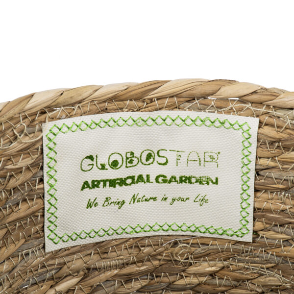 GloboStar® Artificial Garden TINOS 20290 Διακοσμητικό Πλεκτό Καλάθι – Κασπώ Γλάστρα – Flower Pot Μπεζ Φ25cm x Υ20cm