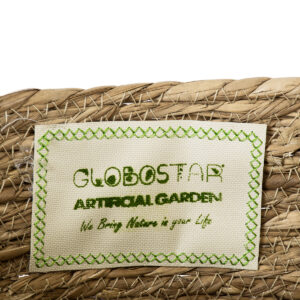 GloboStar® Artificial Garden TINOS 20291 Διακοσμητικό Πλεκτό Καλάθι – Κασπώ Γλάστρα – Flower Pot Μπεζ Φ30cm x Υ27cm
