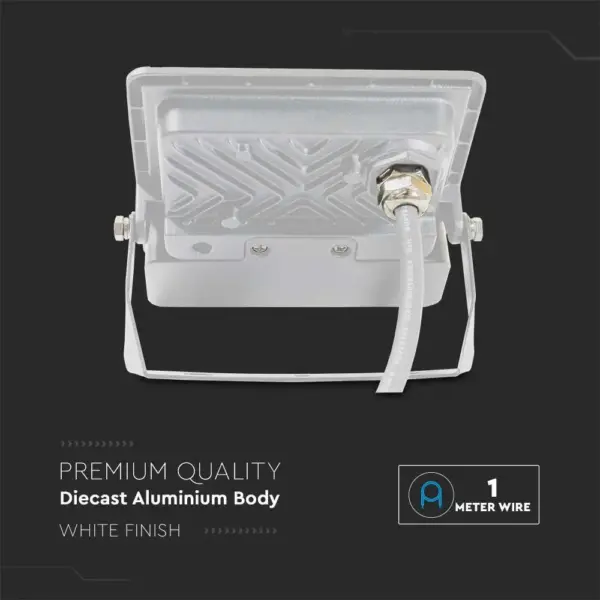LED Προβολέας με Ανιχνευτή Κίνησης 10W V-TAC PRO Samsung Chip 100° 735lm Λευκός IP65 Φυσικό 4000K – 20293