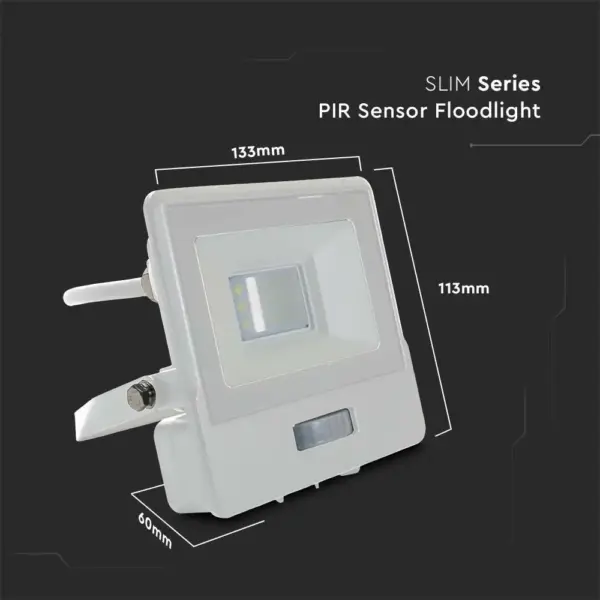 LED Προβολέας με Ανιχνευτή Κίνησης 10W V-TAC PRO Samsung Chip 100° 735lm Λευκός IP65 Φυσικό 4000K – 20293