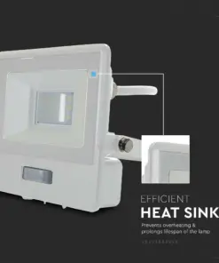 LED Προβολέας με Ανιχνευτή Κίνησης 10W V-TAC PRO Samsung Chip 100° 735lm Λευκός IP65 Φυσικό 4000K – 20293