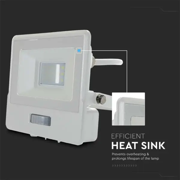 LED Προβολέας με Ανιχνευτή Κίνησης 10W V-TAC PRO Samsung Chip 100° 735lm Λευκός IP65 Φυσικό 4000K – 20293