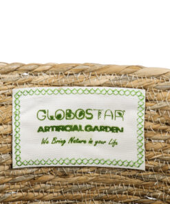 GloboStar® Artificial Garden TINOS 20292 Διακοσμητικό Πλεκτό Καλάθι – Κασπώ Γλάστρα – Flower Pot Μπεζ Φ35cm x Υ30cm