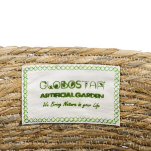 GloboStar® Artificial Garden TINOS 20292 Διακοσμητικό Πλεκτό Καλάθι – Κασπώ Γλάστρα – Flower Pot Μπεζ Φ35cm x Υ30cm