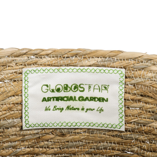 GloboStar® Artificial Garden TINOS 20292 Διακοσμητικό Πλεκτό Καλάθι – Κασπώ Γλάστρα – Flower Pot Μπεζ Φ35cm x Υ30cm