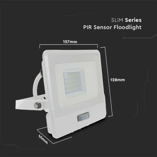 LED Προβολέας με Ανιχνευτή Κίνησης 1m Καλώδιο 20W V-TAC PRO Samsung Chip 100° 1510lm Λευκός IP65 Θερμό 3000K – 20295