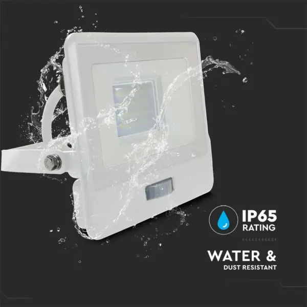 LED Προβολέας με Ανιχνευτή Κίνησης 1m Καλώδιο 20W V-TAC PRO Samsung Chip 100° 1510lm Λευκός IP65 Θερμό 3000K – 20295