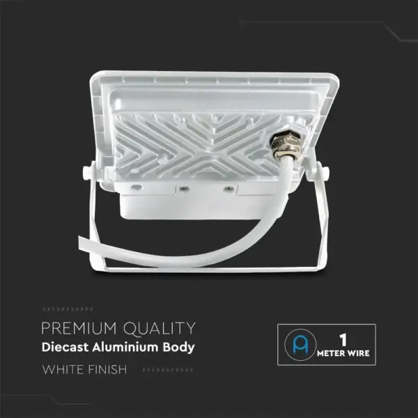LED Προβολέας με Ανιχνευτή Κίνησης 1m Καλώδιο 20W V-TAC PRO Samsung Chip 100° 1510lm Λευκός IP65 Θερμό 3000K – 20295