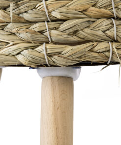 GloboStar® Artificial Garden SKOPELOS 20296 Διακοσμητικό Πλεκτό Καλάθι – Κασπώ Γλάστρα – Flower Pot Μπεζ με Καφέ Φ26cm x Υ36cm